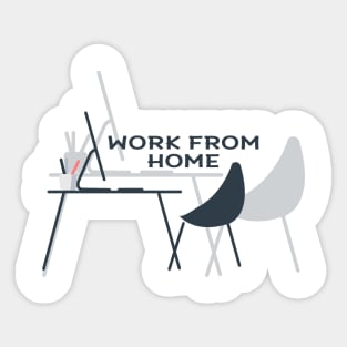 Minimalist Work From Home Graphic Design Sticker